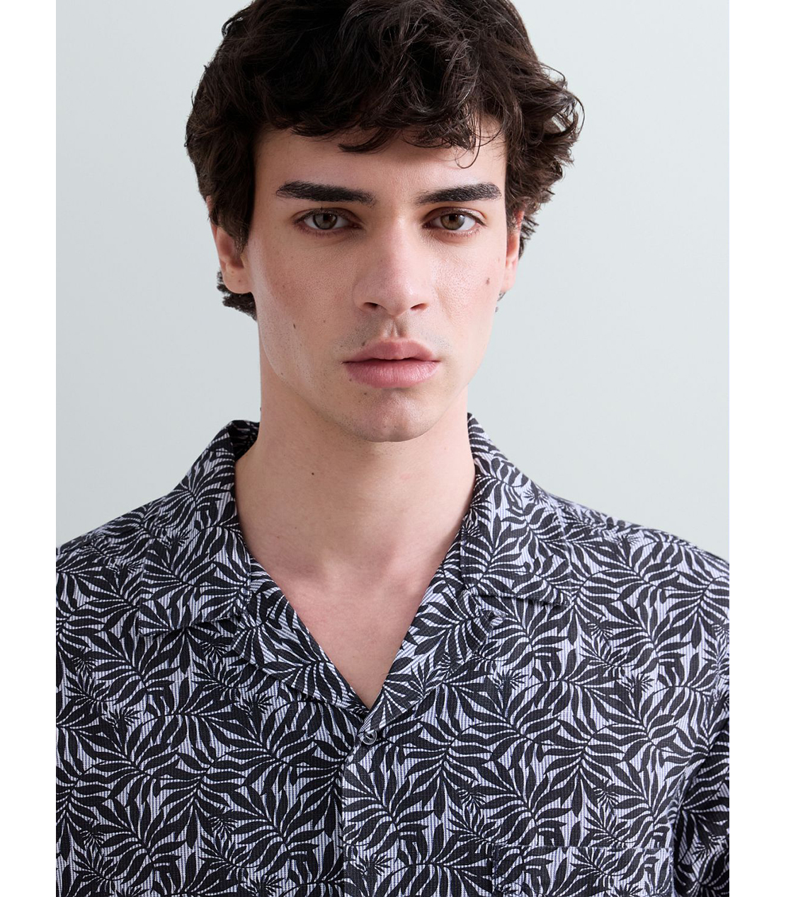 リーフプリントリラックスフィットシャツ 詳細画像 ダークブルー 5